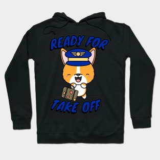 Funny Corgi is a pilot Hoodie